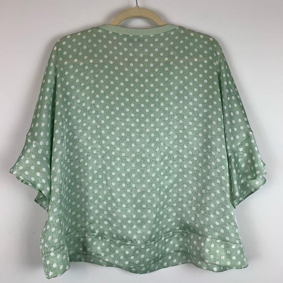 ZARA Mint Green Polka Dot Jacquard Top Sz S - Picture 6 of 8
